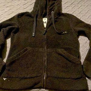 Black Fleece Hooded Zip up jacket